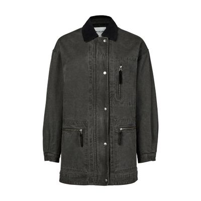 Isabel Marant Étoile Kimelia Coated Cotton Jacket In Black
