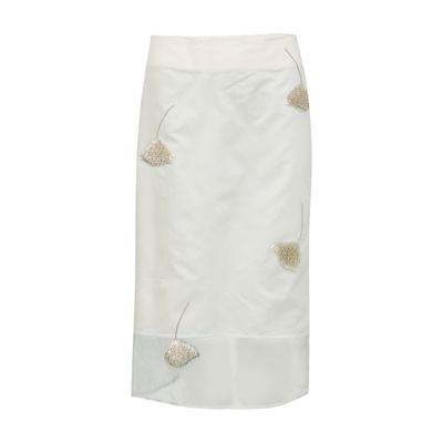 Rohe Silk Skirt With Jewel Details In Off-white