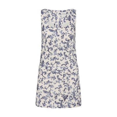 Posse Rue Baroque-print Linen-silk Mini Shift Dress In Multi