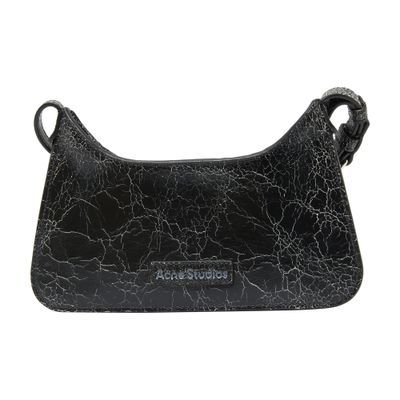 Acne Studios Micro Platt Abrasivato Shoulder Bag In Black