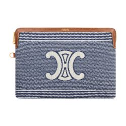 CELINE｜POUCHES (LARGE CABAS CELINE IN STRIPED TEXTILE W Women's Large cabas Thais in striped textile with celine