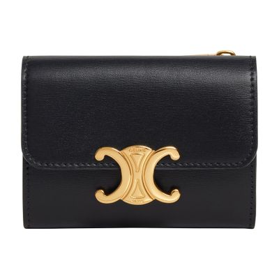 トリオンフ シャイニーカーフスキン フラップウォレット / 【訳あり】スモール