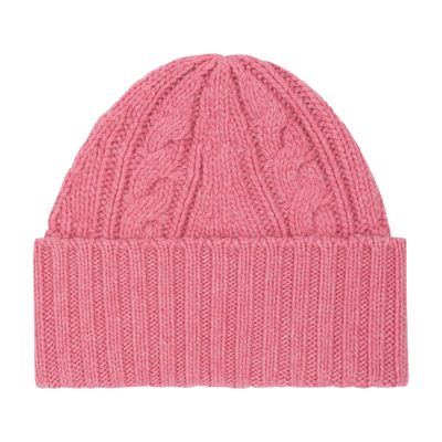 Bompard Cashmere Cable Knit Beanie In Pink