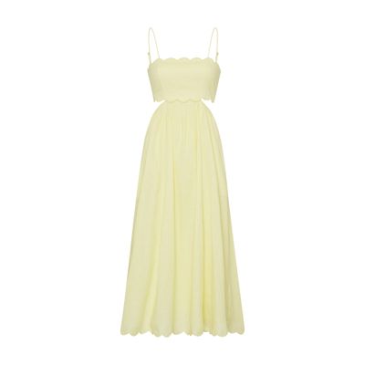 Zimmermann Halliday Scallop Midi Dress In Yellow | ModeSens