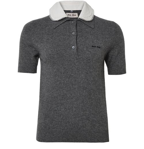 MIU MIU Polo shirt with peter pan collar