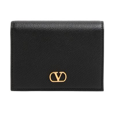 Valentino Garavani Vlogo Signature Flap French Wallet In Black