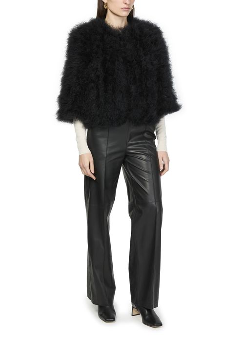 YVES SALOMON Cropped feather jacket