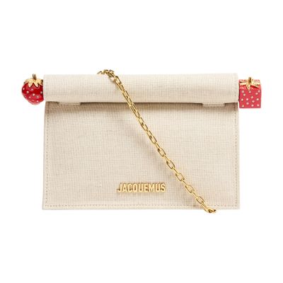 Jacquemus The Small Rond Carré Clutch In Sand