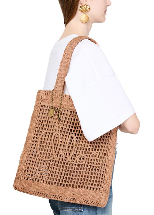 CHLOE Summer Banana crochet tote bag