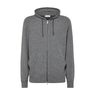 Brunello Cucinelli Sweatshirt-style Cardigan In Grey