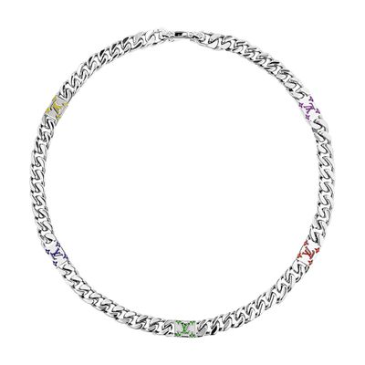 Louis Vuitton Lv Mosaic Necklace In Silver