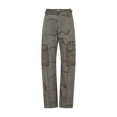 Marine Serre Regenerated Wide-leg Cargo Trousers In Grey