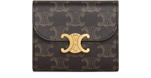 CELINE Small Triomphe wallet in Triomphe canvas