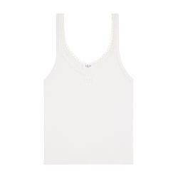 CELINE｜SLEEVELESS (CELINE PARIS TANK TOP IN COTTON JERS CELINE PARIS TANK TOP IN COTTON JERSEY - NAVY/OFF WHITE | CELINE