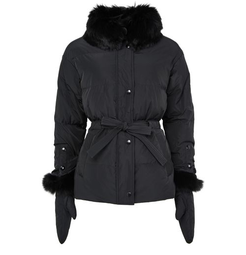 YVES SALOMON Puffer jacket with a fox fur collar