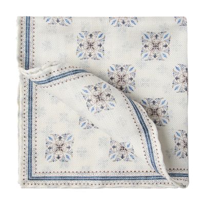 Brunello Cucinelli Graphic-print Finished-edge Pocket Square In White