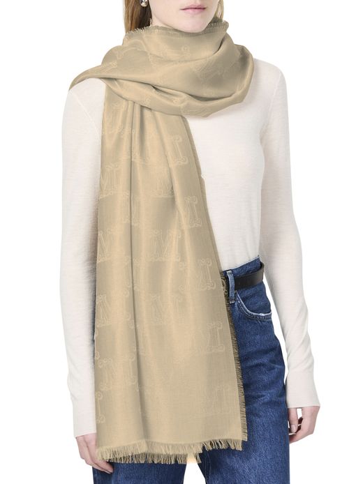 MAX MARA Whisky logo scarf