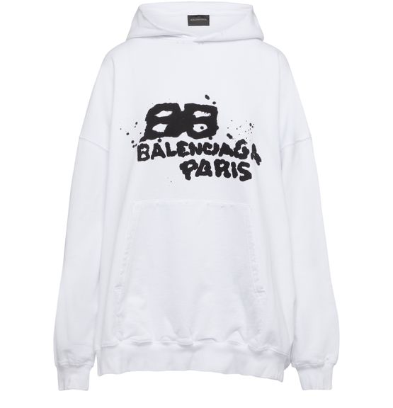 Women s Hand Drawn BB Icon Hoodie Large Fit BALENCIAGA 24S