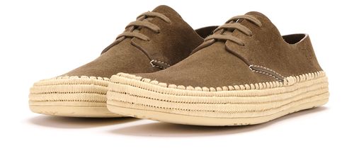 LOEWE Espadrilles Rio à lacets en cuir velours et raphia