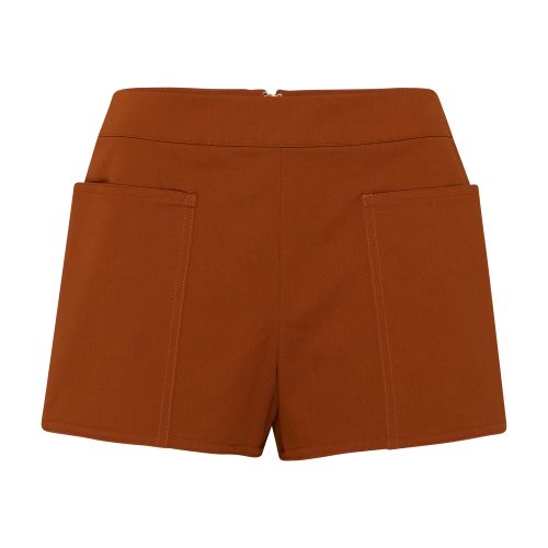 Max Mara Riad Stretch-cotton Low Waisted Shorts In Cuoio