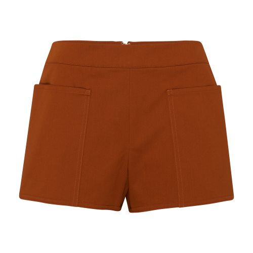 Shop Max Mara Riad Shorts In Cuoio