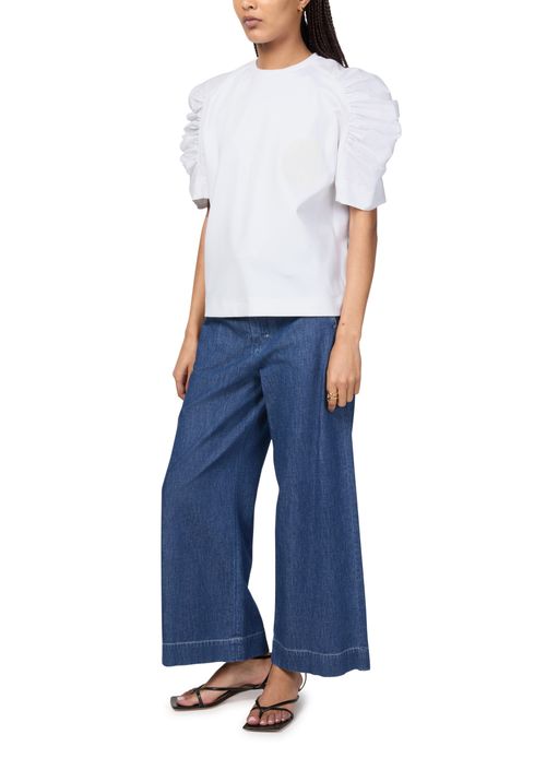 MAX MARA Popeline-T-Shirt mit Ballonärmeln