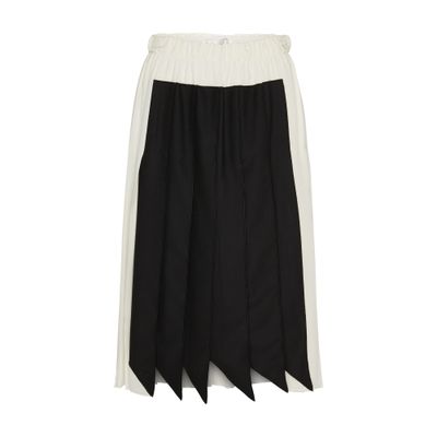 Shop Victoria Beckham Pleated Panel Detail Skirt In Vanilla