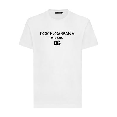 Dolce & Gabbana Men's Cotton T-Shirt With Dg Embroidery White Size 48