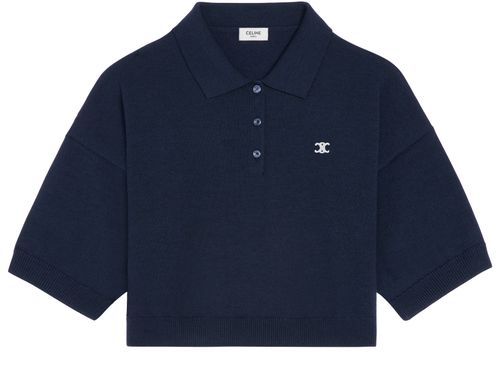 CELINE Triomphe cropped polo in wool
