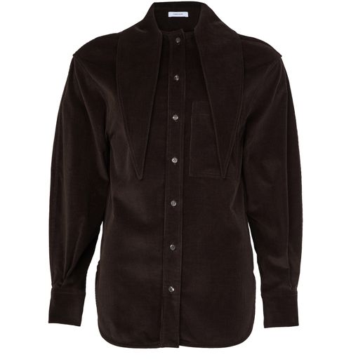 FERRAGAMO Chemise à manches longues en coton velours côtelé