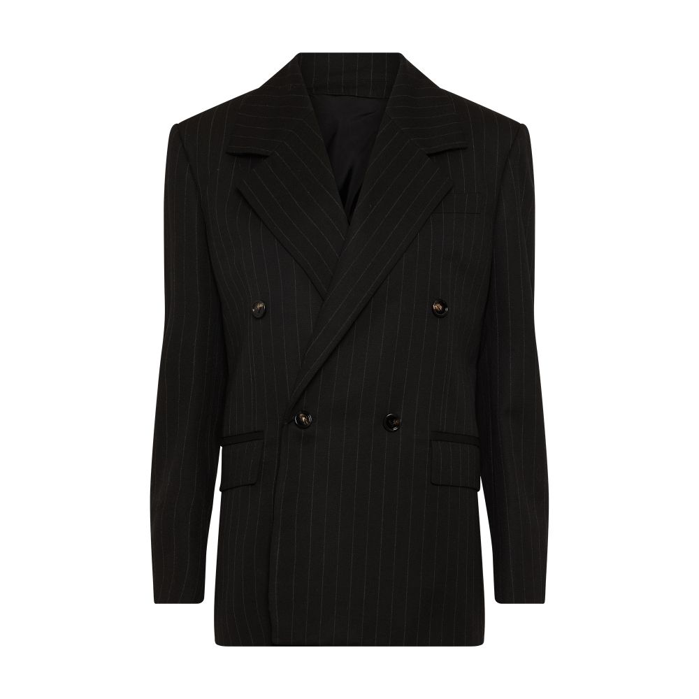 Wool shirt-jacket with fine stripes thumbnail 4