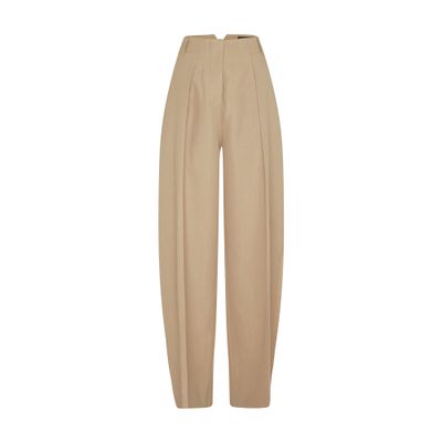 Jacquemus Womens Beige Pressed-creased High-rise Balloon-leg Woven Trousers In Beige