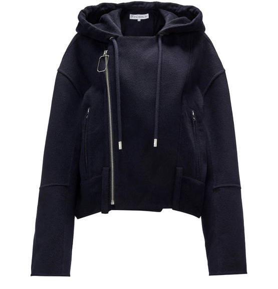 Women s Wool hooded biker jacket JW ANDERSON 24S