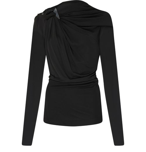 VICTORIA BECKHAM Langärmeliges drapiertes Jersey-Top