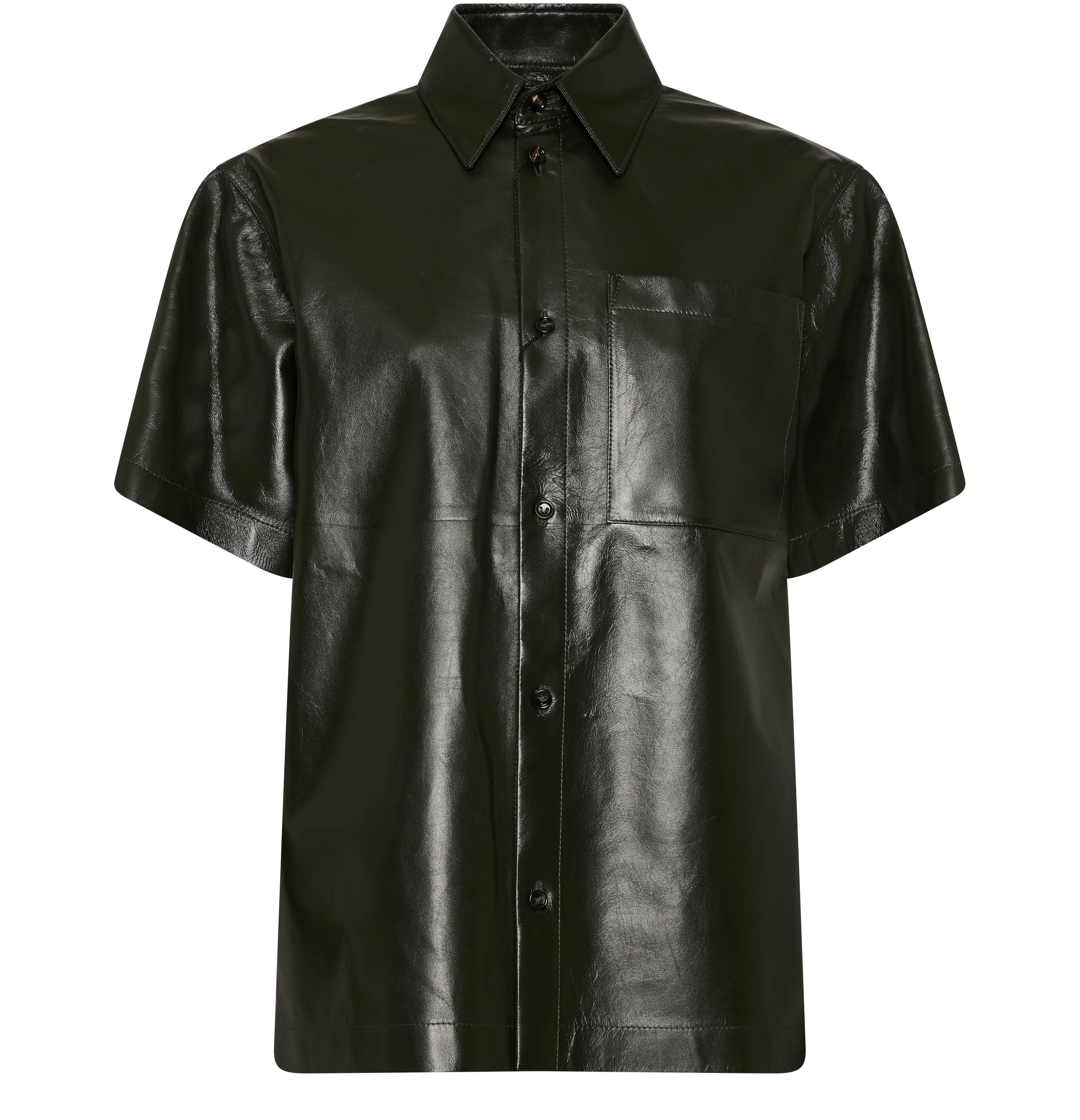 Shiny leather shirt