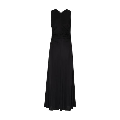 Shop Bottega Veneta Maxi Dress With Gathered Waist In Black