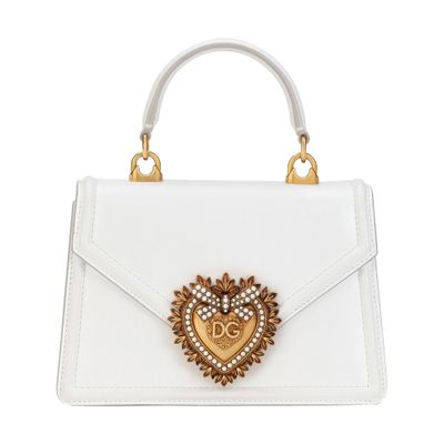 Dolce & Gabbana Small Devotion Top-handle Bag In Optical White