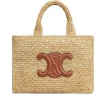 Small cabas Thais in raffia and calfskin - CELINE