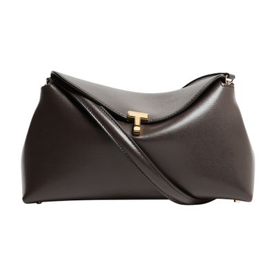 Totême Toteme Leather T-lock Top-handle Bag In Brown