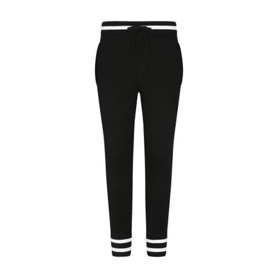 Dolce & Gabbana Knit Jogging Pants With Embroidery In Multicolor