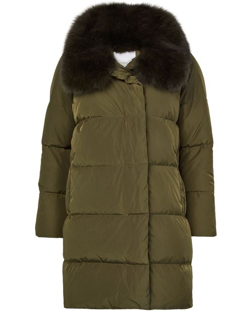 YVES SALOMON Puffer jacket with a fox fur collar