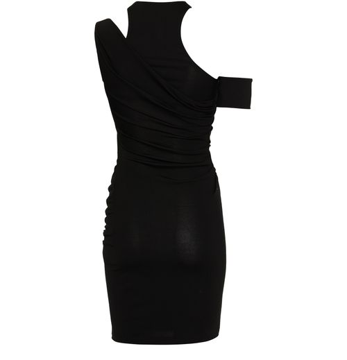 CELINE Lolita asymmetric in wool jersey dress