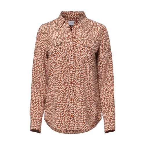 Equipment Signature Silk Shirt In Orange