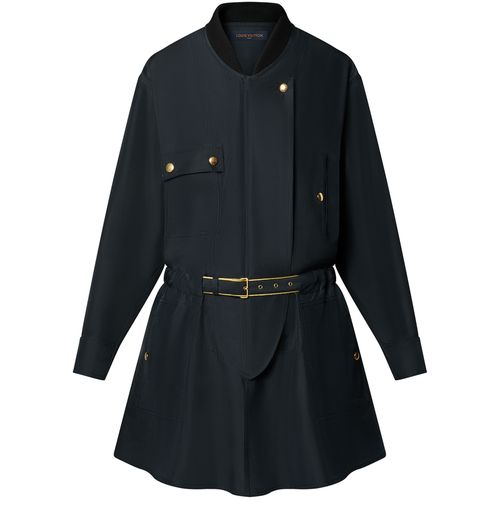 LOUIS VUITTON Biker-Detail Silk Dress