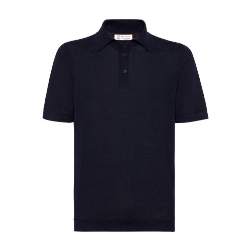 Brunello Cucinelli Crewneck Knitted Top In Bleu_marine