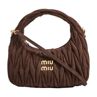 【完売必至】MiuMiu Wander キルティングナッパレザーショルダー Wander キルティング ナッパレザー ホーボーバッグ レディース