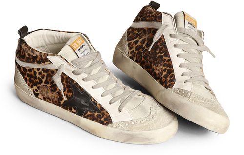 GOLDEN GOOSE Mid Star suede and leather sneakers