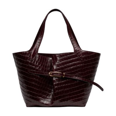 Liffner Belted Tote Bag In Burgundy
