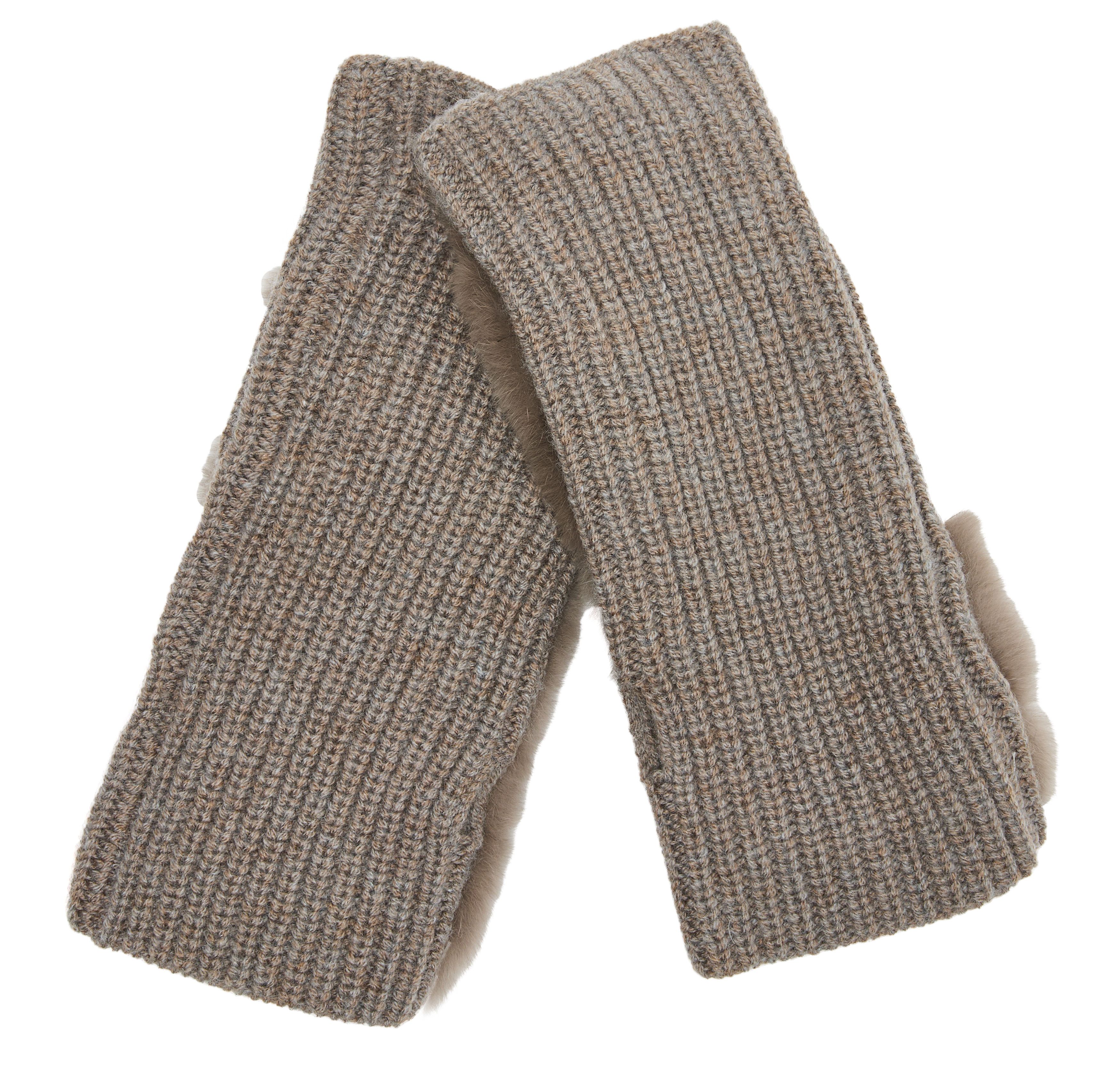 Rex rabbit fur mittens 3