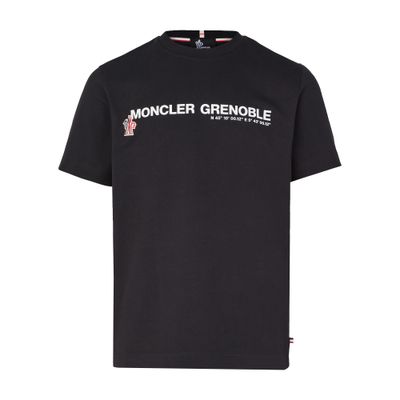 Moncler Crew Neck Short Sleeve Straight Hem T-shirt In Black